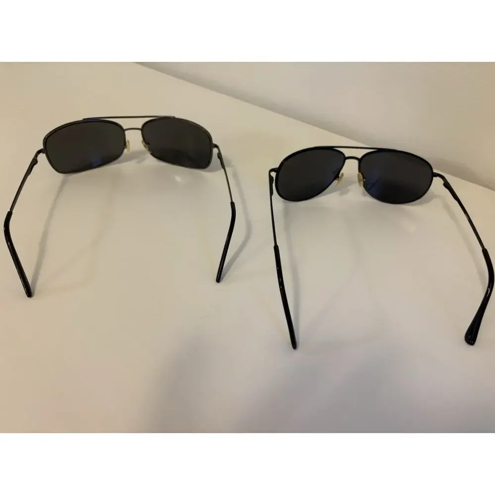 Mossimo PA1030 Y2K Aviator Sunglasses 2 Pair Black Metal Frames